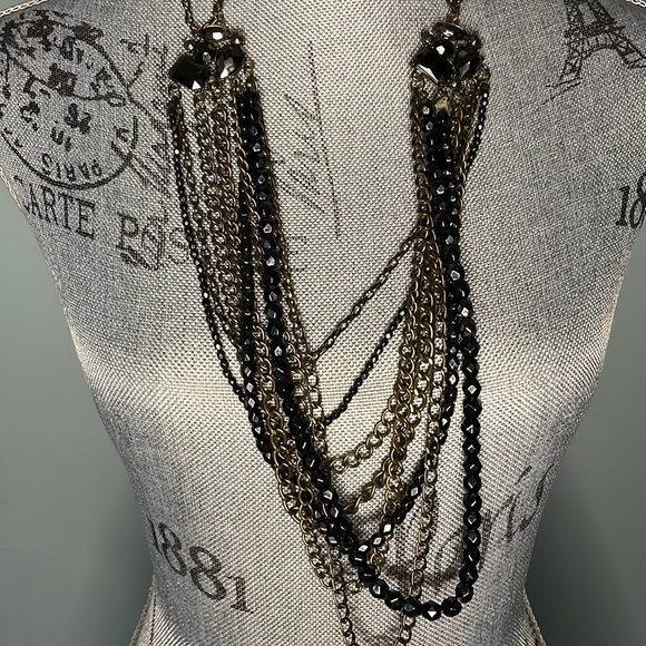 Layered Drop Beaded Necklace - Picture 3 of 3